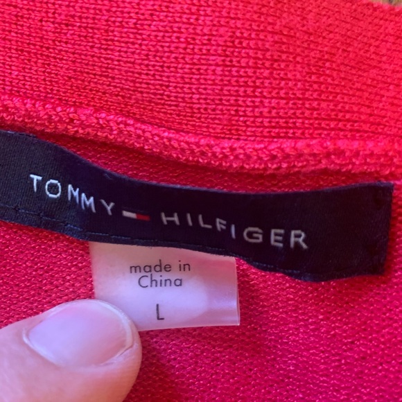 Tommy Hilfiger cardigan Large Hot pink Fushia bell sleeve embroidered design - Picture 2 of 8